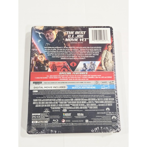 Snake Eyes G.I. Joe Origins 4K Ultra HD Blu-ray Digital Steelbook New Sealed - Picture 4 of 6